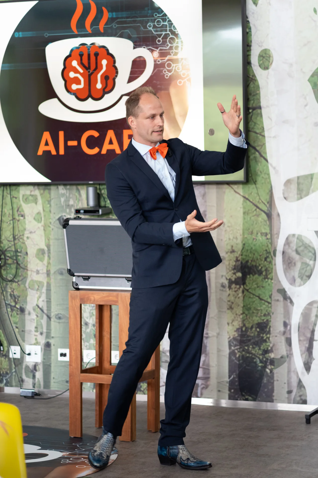 Teun Rookus tijdens een bedrijfsevent over de magie van AI